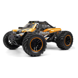 Blackzon Spryte MT orange RC truck front angle view