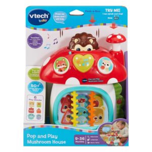 VTech Pop and Play Mushroom House toy packaging front view