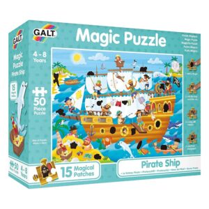 Pirate Ship Magic Puzzle box with 15 patches