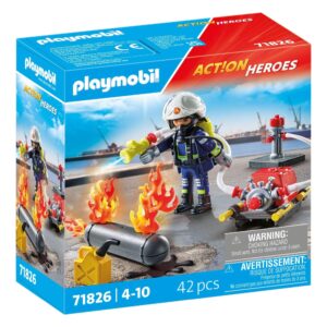 Playmobil Firefighter with Water Pump 71826 box front