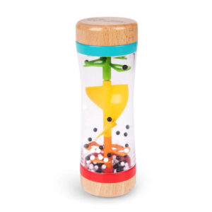 Baby Einstein Rolling Rainmaker rain stick rattle on a white background