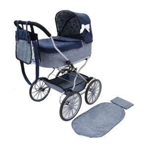 Bayer Design Classic Doll Pram in dark blue and denim