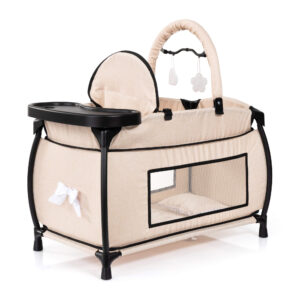 Bayer Multi Bed Doll Cot Beige with integrated high chair