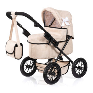 Bayer Design Trendy Doll Pram in beige with matching shoulder bag