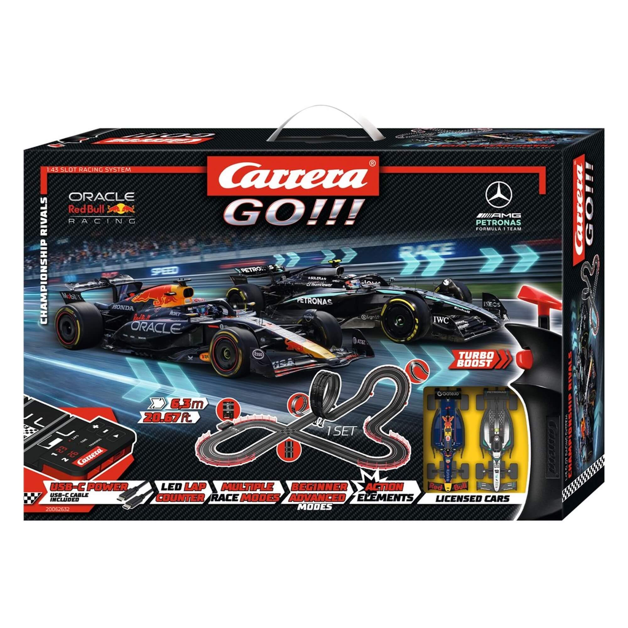 Carrera GO Championship Rivals F1 Slot Car Set 6.3m - Online Toys