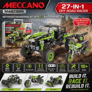 Meccano Masters 27-in-1 Off Road Racer features motorised construction set