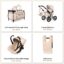 Bayer Design Beige doll pram bundle with cot, car seat and doll carrier