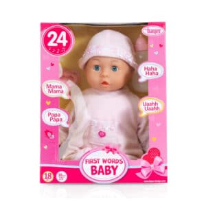 Bayer Design First Words Baby Doll Pink 38cm – 24 Sounds