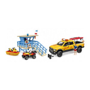 Bruder Lifeguard Rescue Bundle with RAM 2500 Truck, Lifeguard Station, Quad Bike and Watercraft