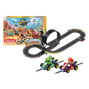Carrera GO Mario Kart World slot car racing set with Mario and Yoshi