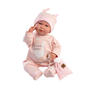 Llorens Crying Doll 42 cm in pink outfit with matching hat and dummy