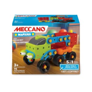 Meccano Makers 5-in-1 Mega Set 78-piece construction toy retail box